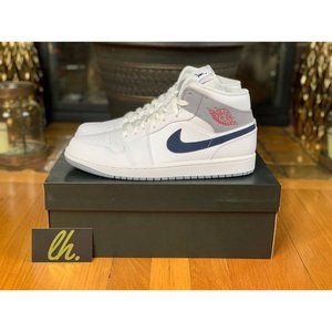 Size 10 Air Jordan 1 Mid "Paris" Athletic Sneakers